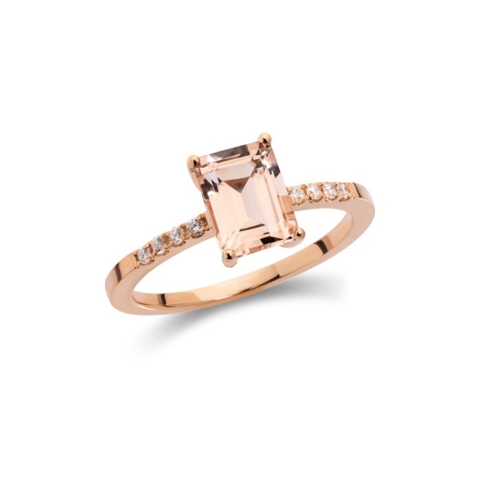 Prsten sa morganitom i dijamantima