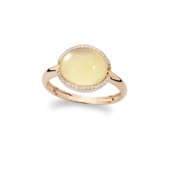 Brilijantski prsten sa zelenim kvarcom