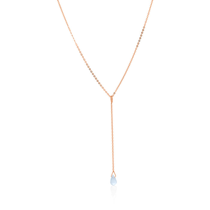 Viseća ogrlica sa nebo plavim topazom, birthstone za decembar